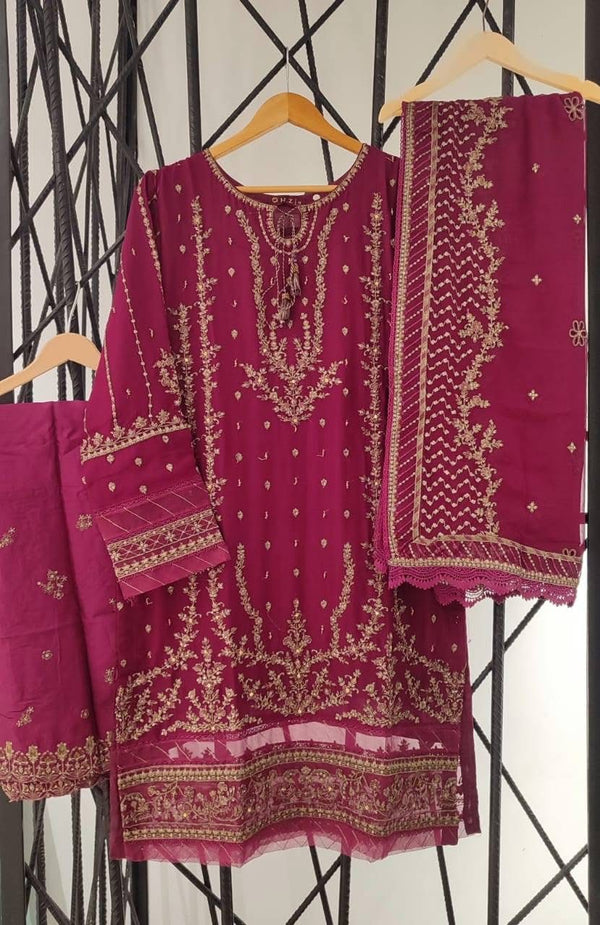 HZ - Fasaane chiffon -Maroon