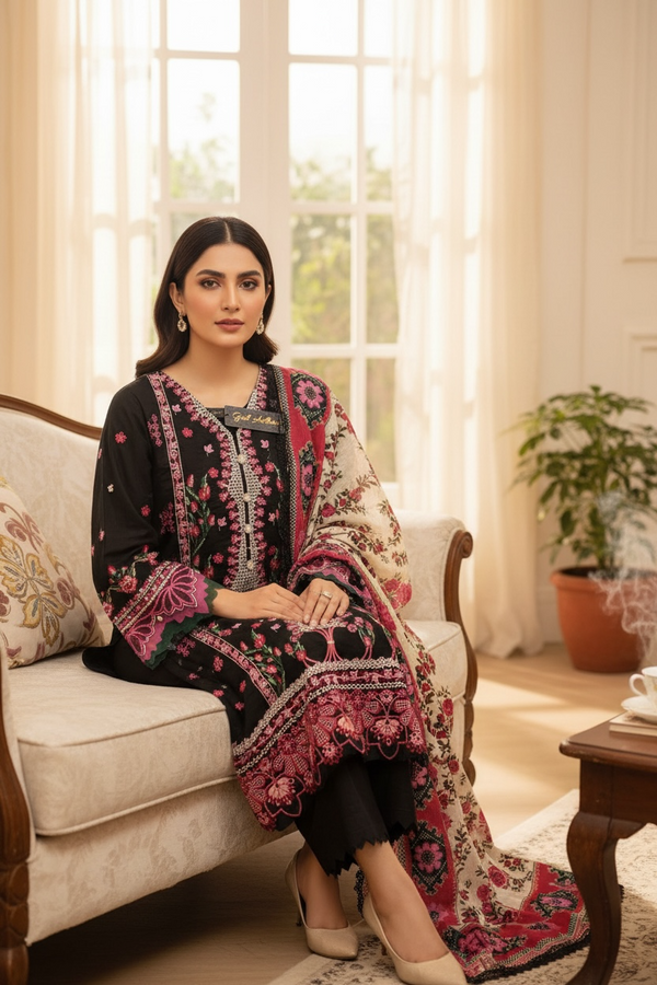 Dhaga Kari Premium Embroidered Cambric