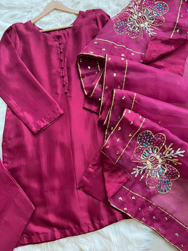Farshi shalwar suit-blush pink