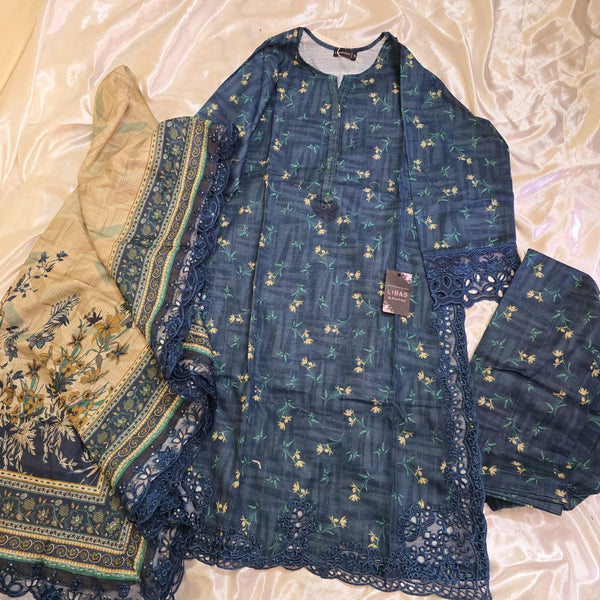 Sadabahar khaddar 3pc suit