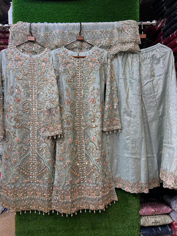 Luxury pakistani party wear formal-Masuri net3pc