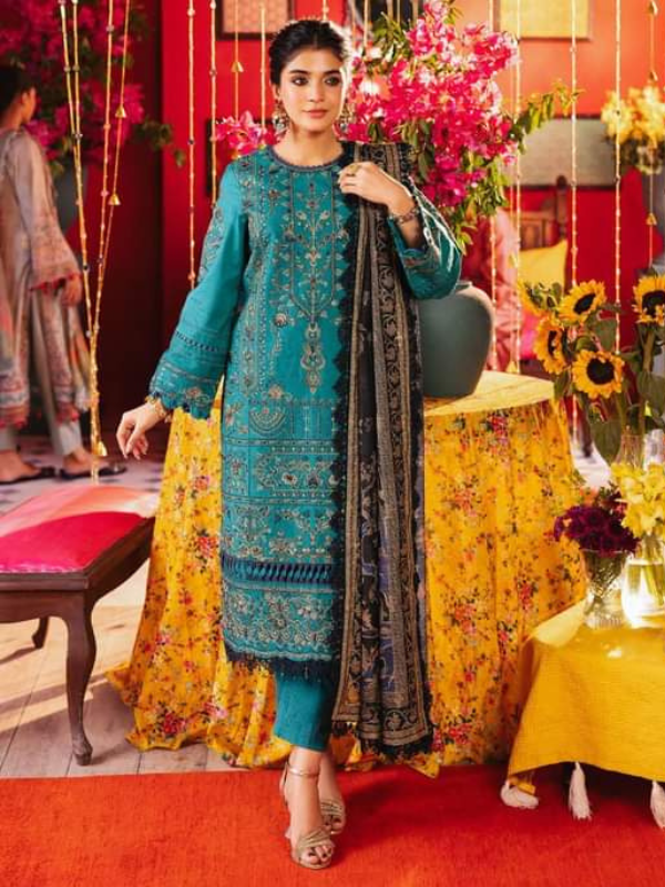 Asim Jofa Blue Embroidered Stitched Suit