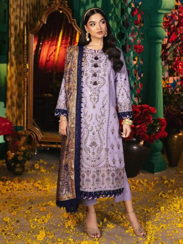 Asim Jofa Purple Embroidered Stitched Suit