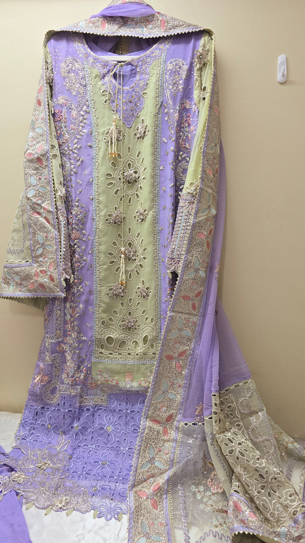 Nureh - Elenora green chiffon 3piece