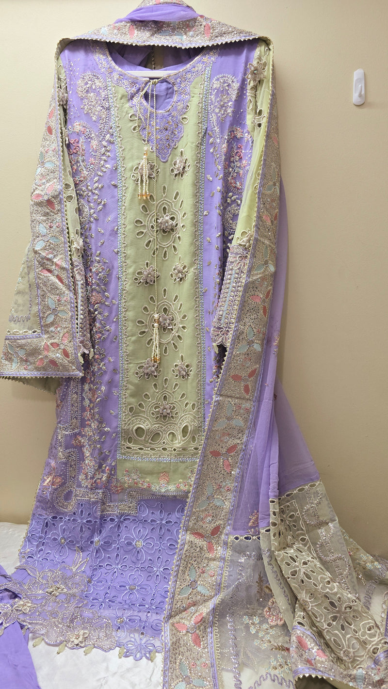 Nureh - Elenora green chiffon 3piece