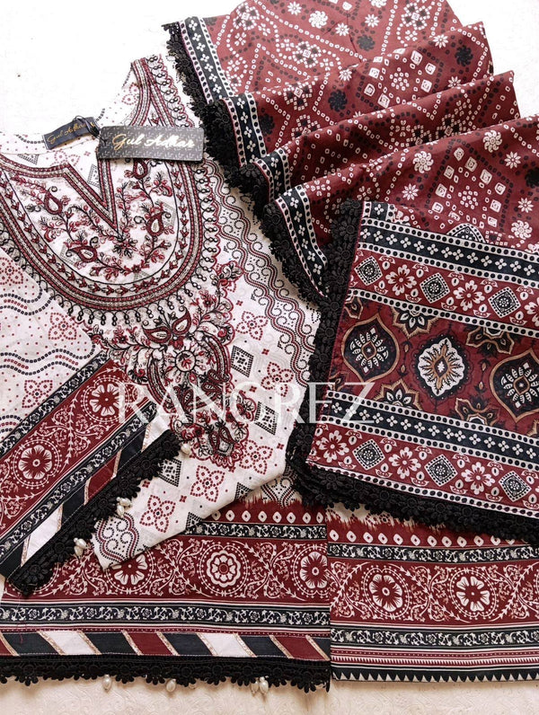Gul adhar- Rangrez lawn chunri with shalwar 3pc