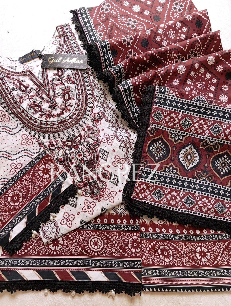 Gul adhar- Rangrez lawn chunri with shalwar 3pc