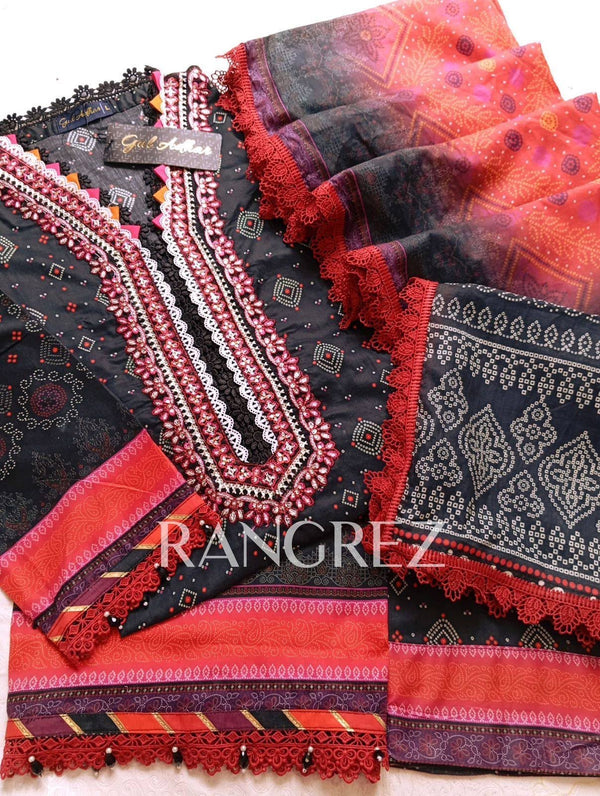 Gul adhar- Rangrez lawn chunri with shalwar 3pc