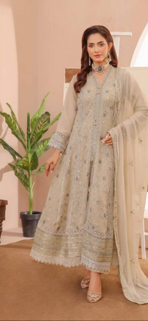 Aghanoor inspired chiffon Gown/Maxi