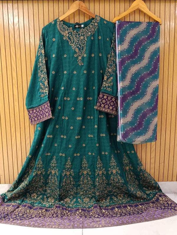 Binsaeed luxury festive frocks 3pc