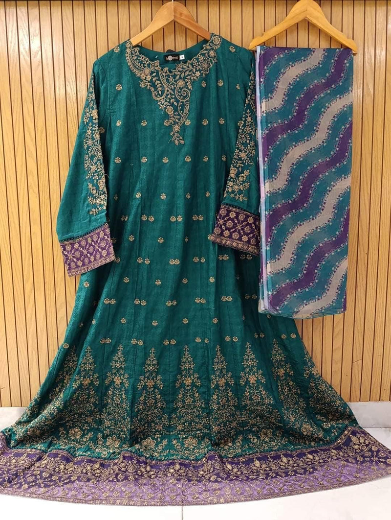 Binsaeed luxury festive frocks 3pc