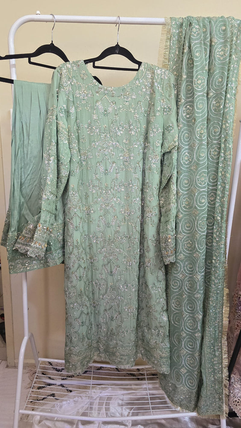 Luxury party wear formal chiffon 3pc
