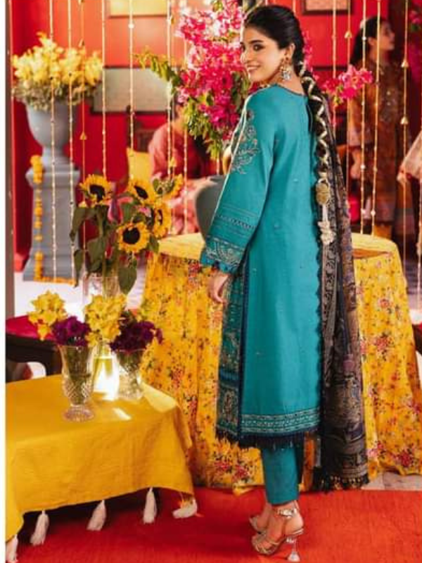 Asim Jofa Blue Embroidered Stitched Suit