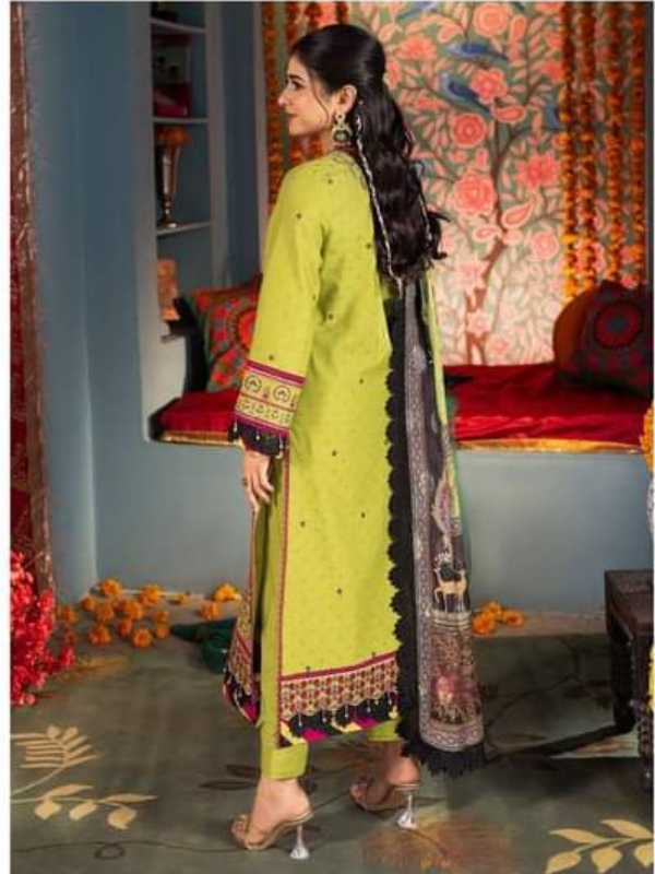 Asim Jofa Green Embroidered Stitched Suit