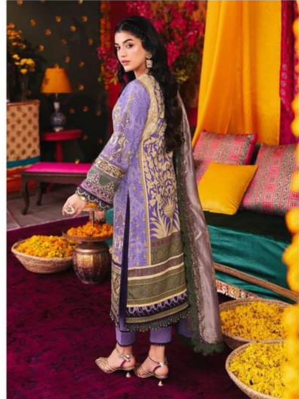 Asim Jofa Purple Embroidered Stitched Suit