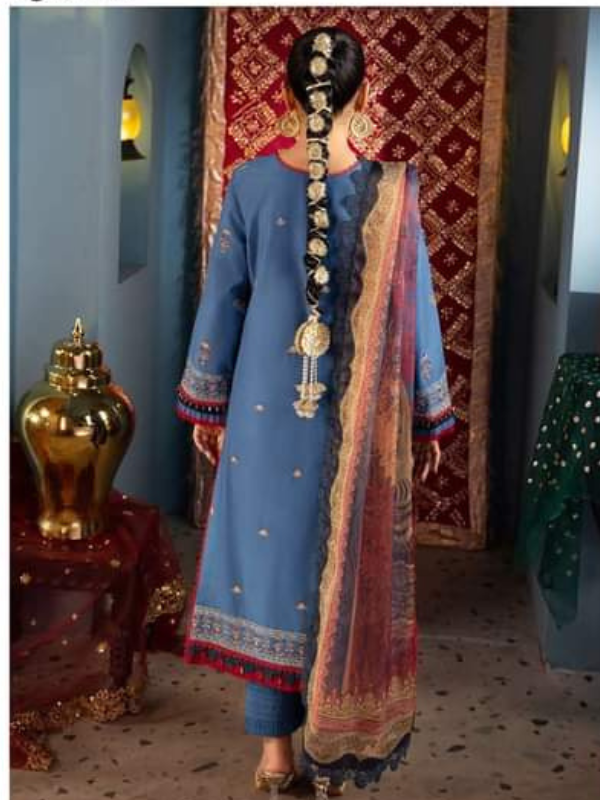 Asim Jofa Blue Embroidered Stitched Suit