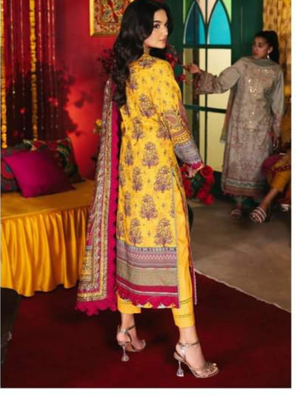 Asim Jofa Yellow Embroidered Stitched Suit