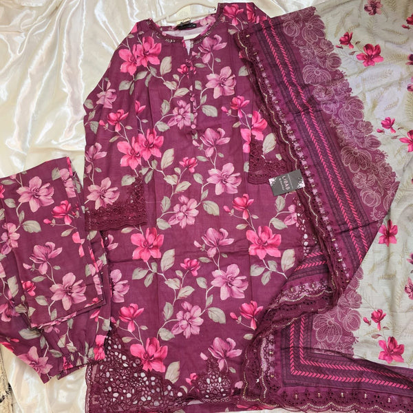 Sadabahar khaddar 3pc suit