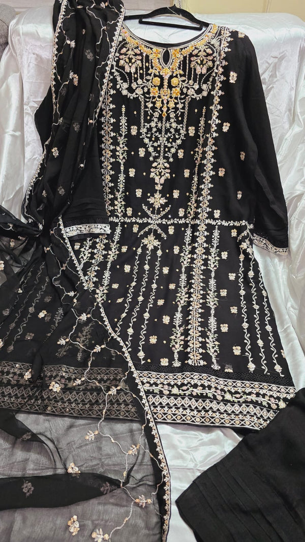 AN-Chiffon 3pc- Black