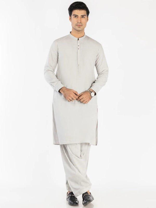 ALMIRAH-Ash Grey Blended Kameez Shalwar-3116
