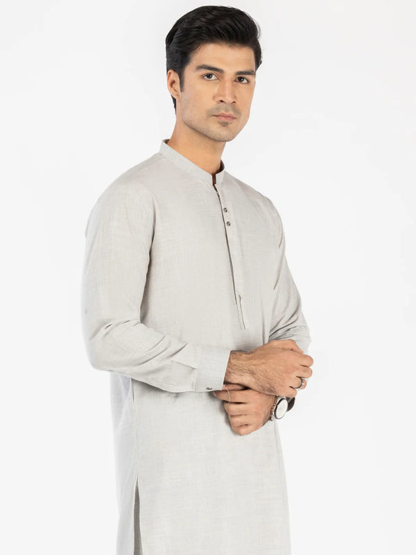 ALMIRAH-Ash Grey Blended Kameez Shalwar-3116