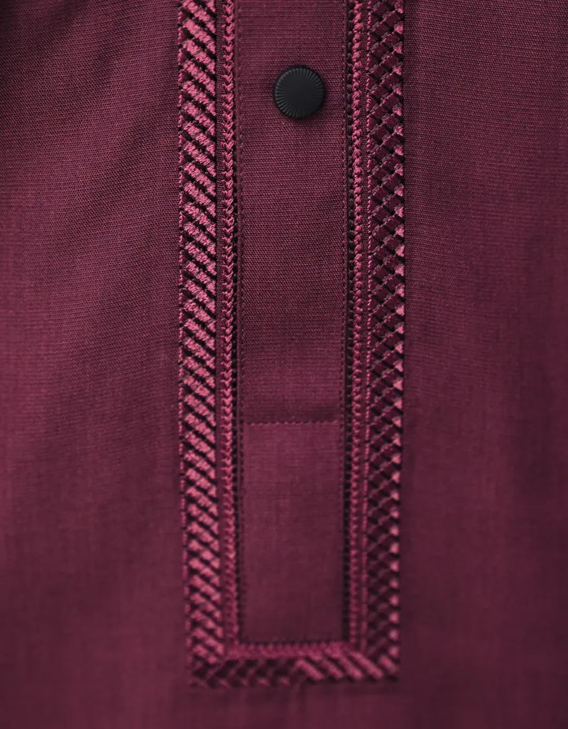 JUNAID JAMSHED MAROON BLENDED SEMI-FORMAL KAMEEZ SHALWAR-33369