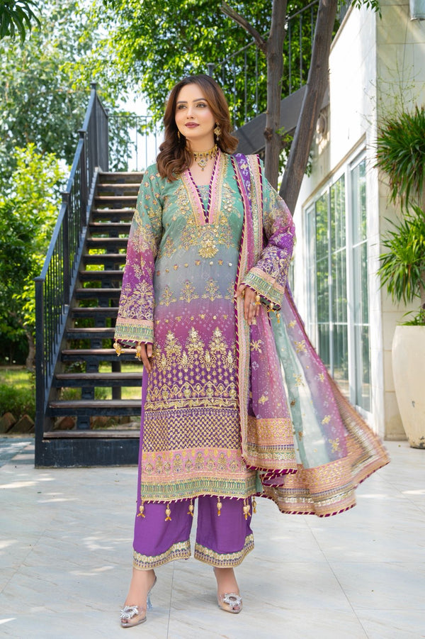 Luxury pakistani party wear formal-chiffon 3pc