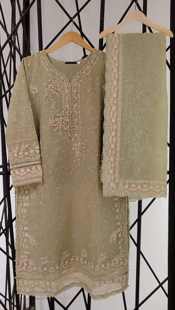 Sadabahar Mahpara luxury 3pc organza