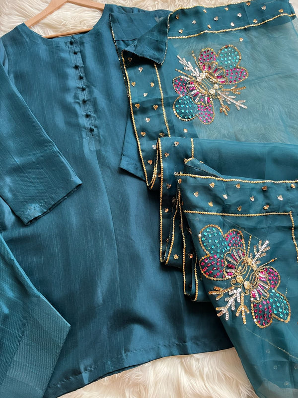 Farshi shalwar suit-Blue