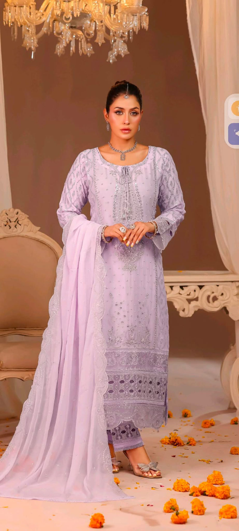 Noori Embroiderd chiffon 3px