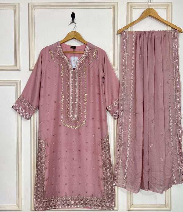 Aghanoor inspired 3pc-pink