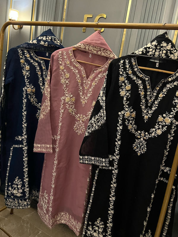 Khaadi Net -3pc - Magenta