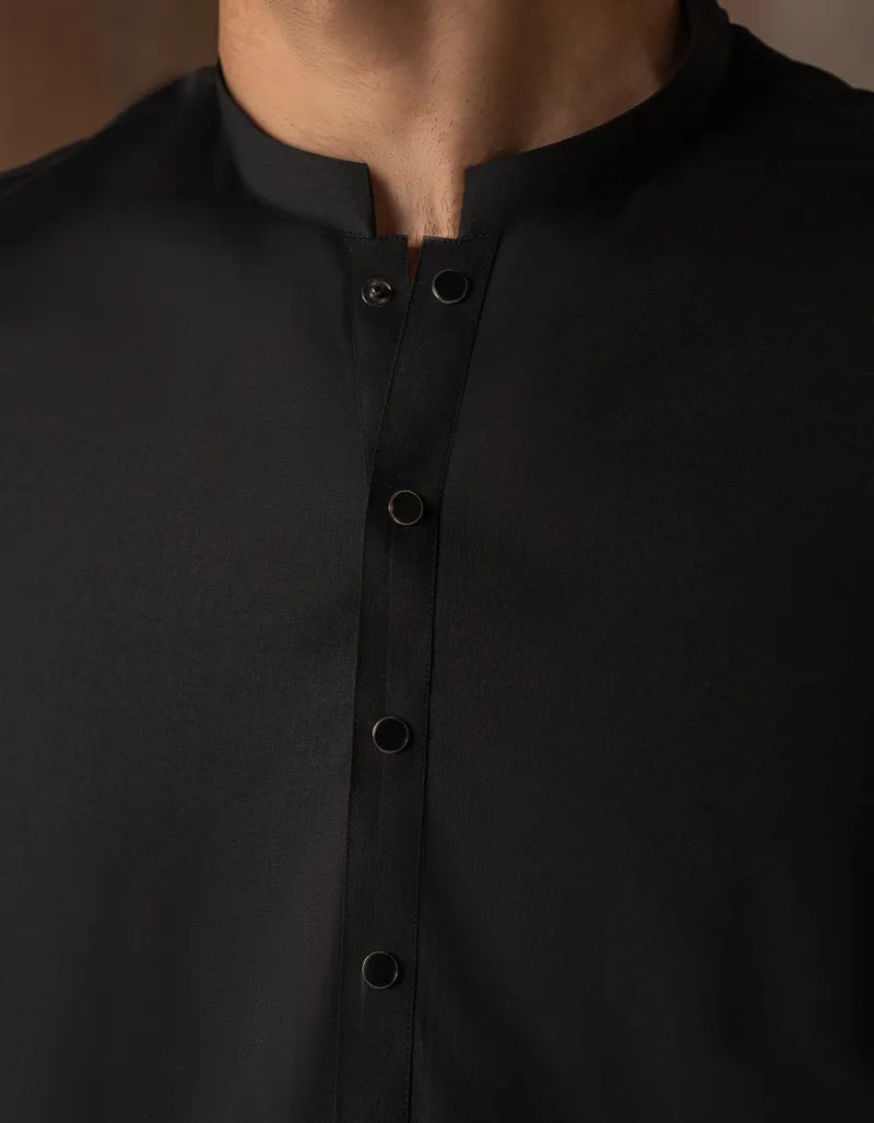 JUNAID JAMSHED BLACK BLENDED CASUAL KAMEEZ SHALWAR-47445