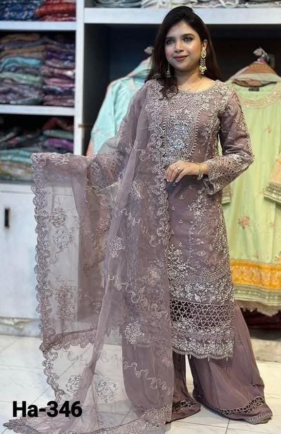 Luxury pakistani party wear formal-organza 3pc