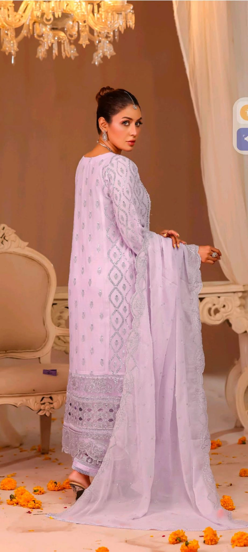 Noori Embroiderd chiffon 3px