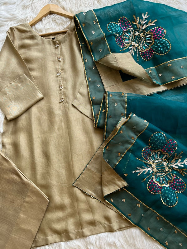 Farshi shalwar suit-Beige