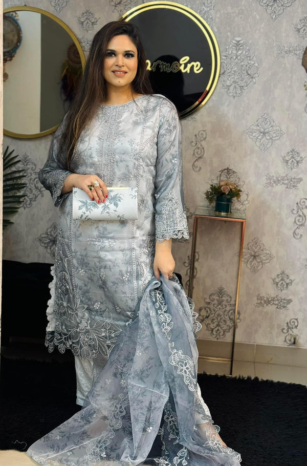 Tawakkal - organza floral - Gray