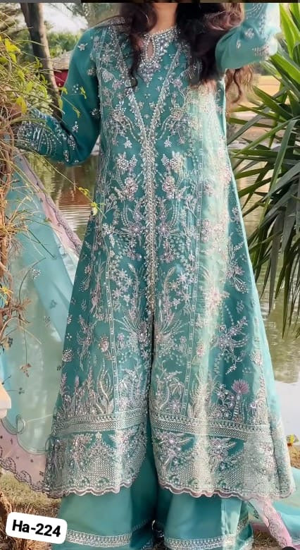 Luxury pakistani party wear formal-organza 3pc