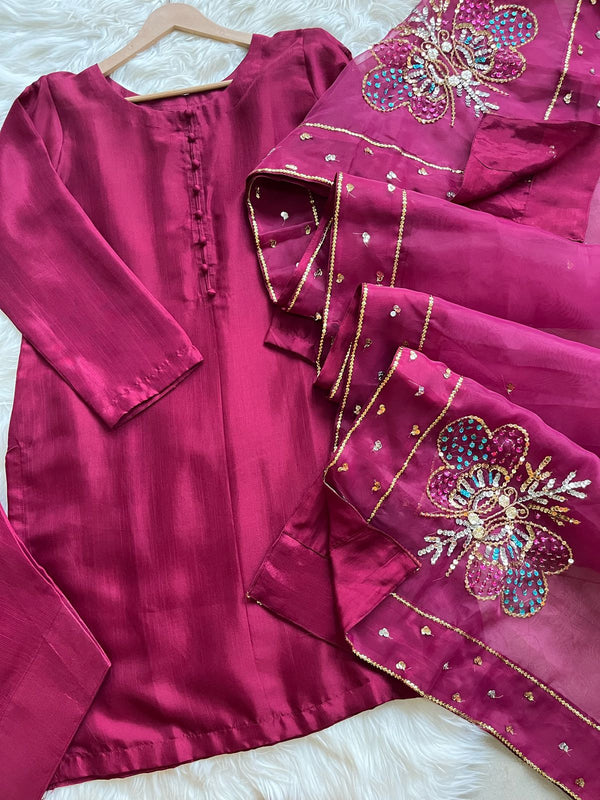 Farshi shalwar suit-Pink