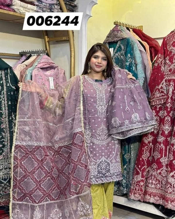 Luxury pakistani party wear formal-organza 3pc