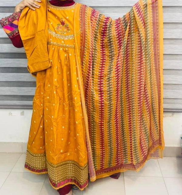 Binsaeed luxury festive frocks 3pc