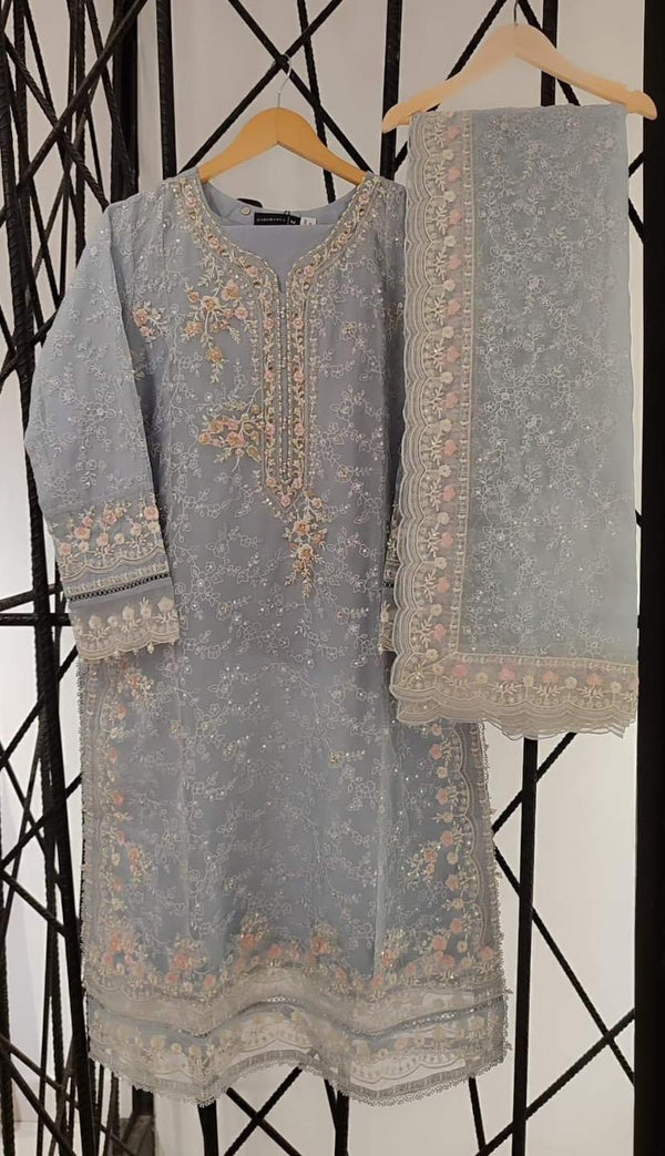 Sadabahar Mahpara luxury 3pc organza