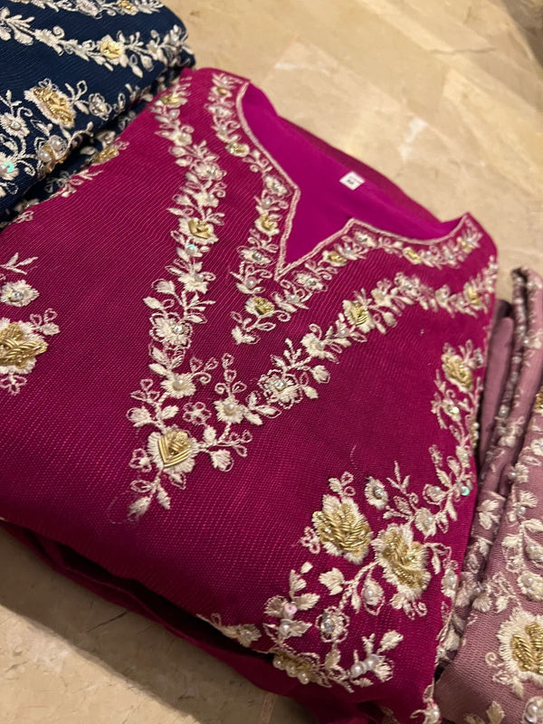 Khaadi Net -3pc - Magenta