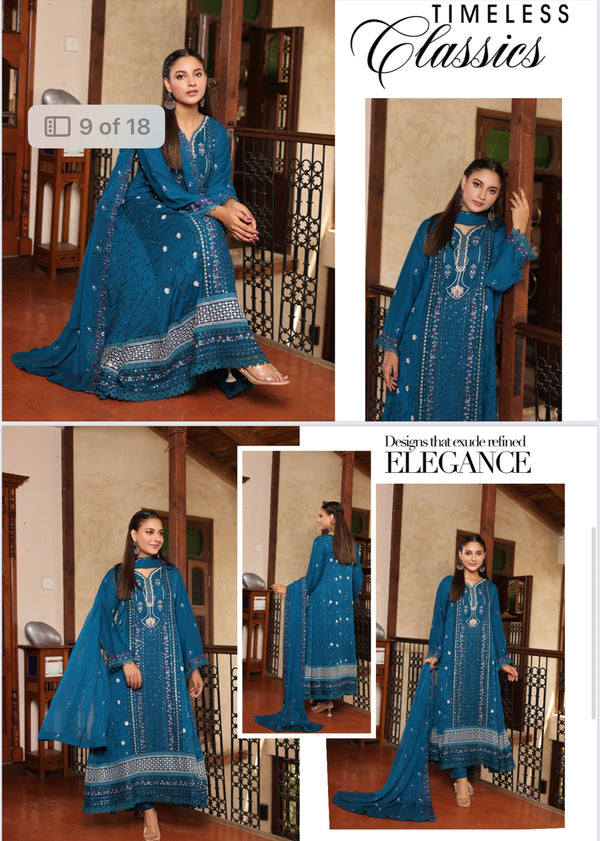 Aghanoor inspired chiffon Gown/Maxi