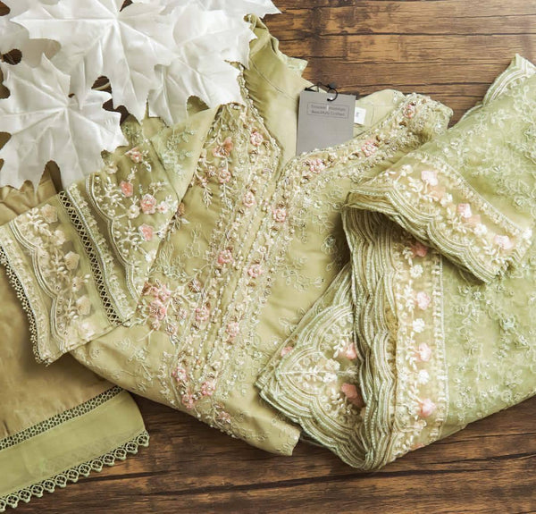 Sadabahar Mahpara luxury 3pc organza