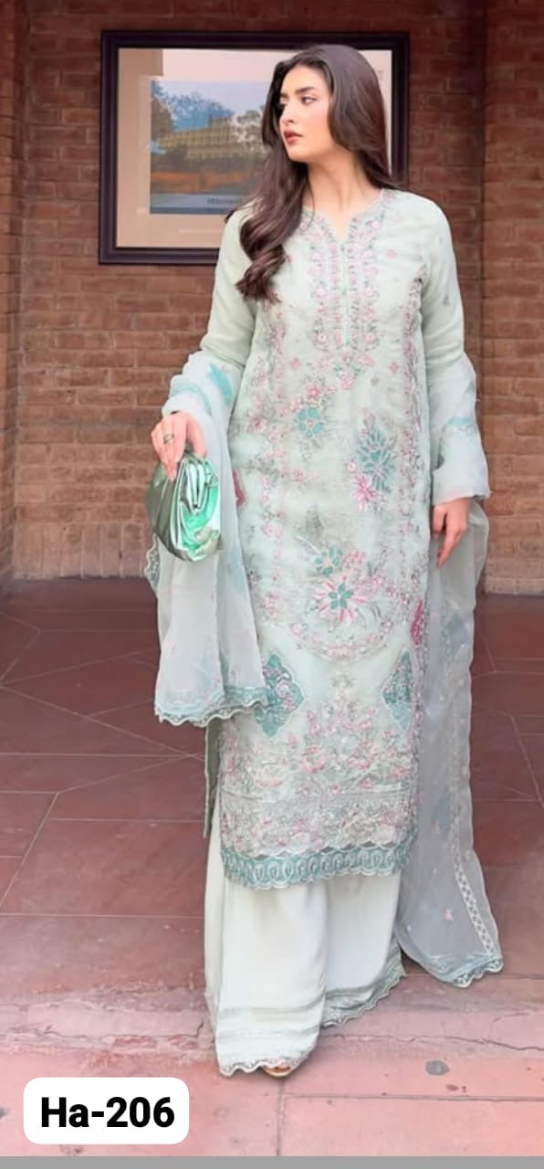 Luxury pakistani party wear formal-organza 3pc
