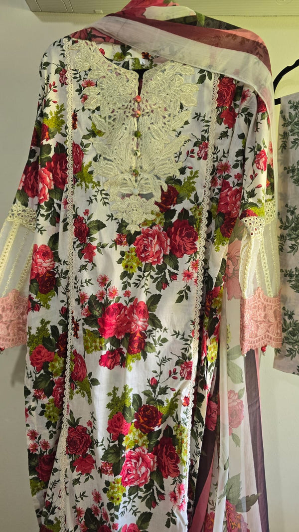 FC - Lawn with chiffon dupatta - 3 piece