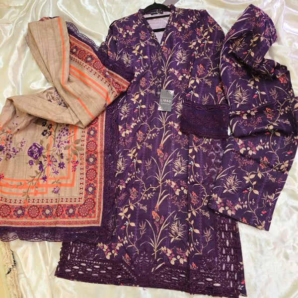 Sadabahar khaddar 3pc suit