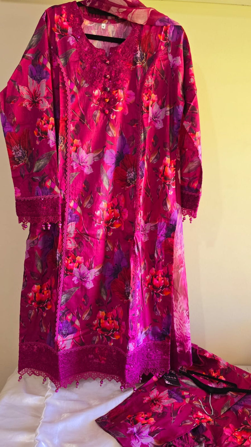 FC - Lawn with chiffon dupatta - 3 piece