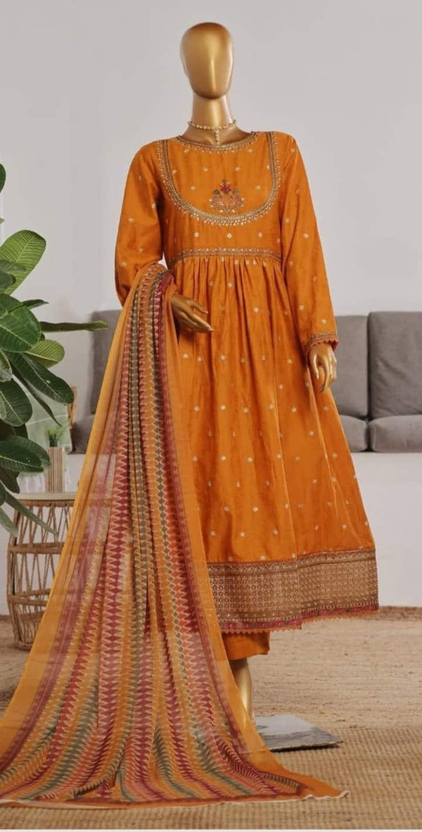 Binsaeed luxury festive frocks 3pc